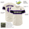 Custom Cream Purple-Black Authentic Baseball Jersey