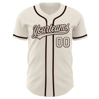 Custom Cream Brown Authentic Baseball Jersey