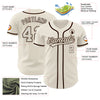 Custom Cream Brown Authentic Baseball Jersey