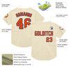 Custom Cream Orange-Royal Mesh Authentic Throwback Baseball Jersey