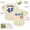 Custom Cream Royal-Red Mesh Authentic Throwback Baseball Jersey