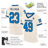 Custom Cream Blue-Navy Mesh Authentic Throwback Football Jersey