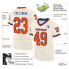 Custom Cream Orange-Royal Mesh Authentic Throwback Football Jersey