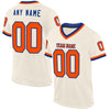 Custom Cream Orange-Royal Mesh Authentic Throwback Football Jersey