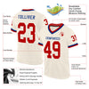 Custom Cream Red-Royal Mesh Authentic Throwback Football Jersey