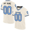 Custom Cream Light Blue Black-White Mesh Authentic Throwback Football Jersey