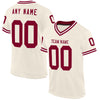 Custom Cream Maroon-White Mesh Authentic Throwback Football Jersey