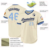 Custom Cream Light Blue-Navy Authentic Throwback Baseball Jersey