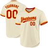 Custom Cream Red-Gold Authentic Throwback Baseball Jersey