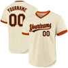 Custom Cream Black-Orange Authentic Throwback Baseball Jersey