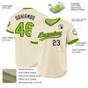 Custom Cream Neon Green-Black Authentic Throwback Baseball Jersey