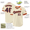 Custom Cream Navy-Orange Authentic Throwback Baseball Jersey