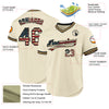 Custom Cream Vintage USA Flag Black-Old Gold Authentic Throwback Baseball Jersey