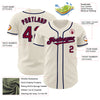 Custom Cream Maroon-Navy Authentic Baseball Jersey