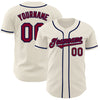 Custom Cream Maroon-Navy Authentic Baseball Jersey