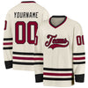 Custom Cream Maroon-Black Hockey Jersey