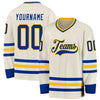 Custom Cream Royal-Gold Hockey Jersey