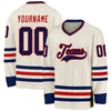 Custom Cream Navy-Red Hockey Jersey