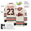 Custom Cream Black-Red Hockey Jersey