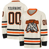 Custom Cream Black-Orange Hockey Jersey