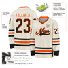 Custom Cream Black-Orange Hockey Jersey