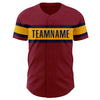 Custom Crimson Gold-Navy Authentic Baseball Jersey