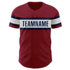 Custom Crimson White-Navy Authentic Baseball Jersey