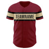 Custom Crimson Black-Cream Authentic Baseball Jersey