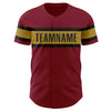 Custom Crimson Old Gold-Black Authentic Baseball Jersey