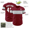 Custom Crimson White-Gray Authentic Baseball Jersey