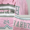 Custom Light Pink Gray-White Authentic Throwback Basketball Shorts