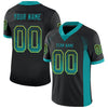 Custom Black Teal-Yellow Mesh Drift Fashion Football Jersey