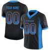 Custom Black Powder Blue-Orange Mesh Drift Fashion Football Jersey