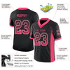 Custom Black Neon Pink-White Mesh Drift Fashion Football Jersey