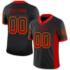 Custom Black Red-Gold Mesh Drift Fashion Football Jersey