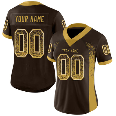 Custom Brown Old Gold-Cream Mesh Drift Fashion Football Jersey