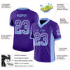 Custom Purple Light Blue-White Mesh Drift Fashion Football Jersey