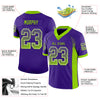 Custom Purple Neon Green-White Mesh Drift Fashion Football Jersey