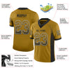 Custom Old Gold Black-White Mesh Drift Fashion Football Jersey