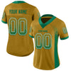 Custom Old Gold Kelly Green-White Mesh Drift Fashion Football Jersey