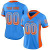 Custom Powder Blue Orange-White Mesh Drift Fashion Football Jersey