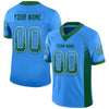 Custom Powder Blue Green-White Mesh Drift Fashion Football Jersey