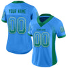 Custom Powder Blue Kelly Green-White Mesh Drift Fashion Football Jersey