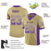 Custom Vegas Gold Purple-White Mesh Drift Fashion Football Jersey