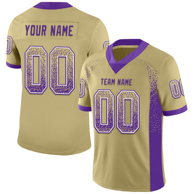 Custom Vegas Gold Purple-White Mesh Drift Fashion Football Jersey