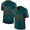 Custom Midnight Green Black-Old Gold Mesh Drift Fashion Football Jersey