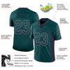 Custom Midnight Green Navy-Gray Mesh Drift Fashion Football Jersey