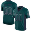 Custom Midnight Green Navy-Gray Mesh Drift Fashion Football Jersey