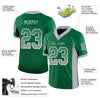 Custom Kelly Green Gray-White Mesh Drift Fashion Football Jersey