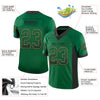 Custom Kelly Green Black-Old Gold Mesh Drift Fashion Football Jersey